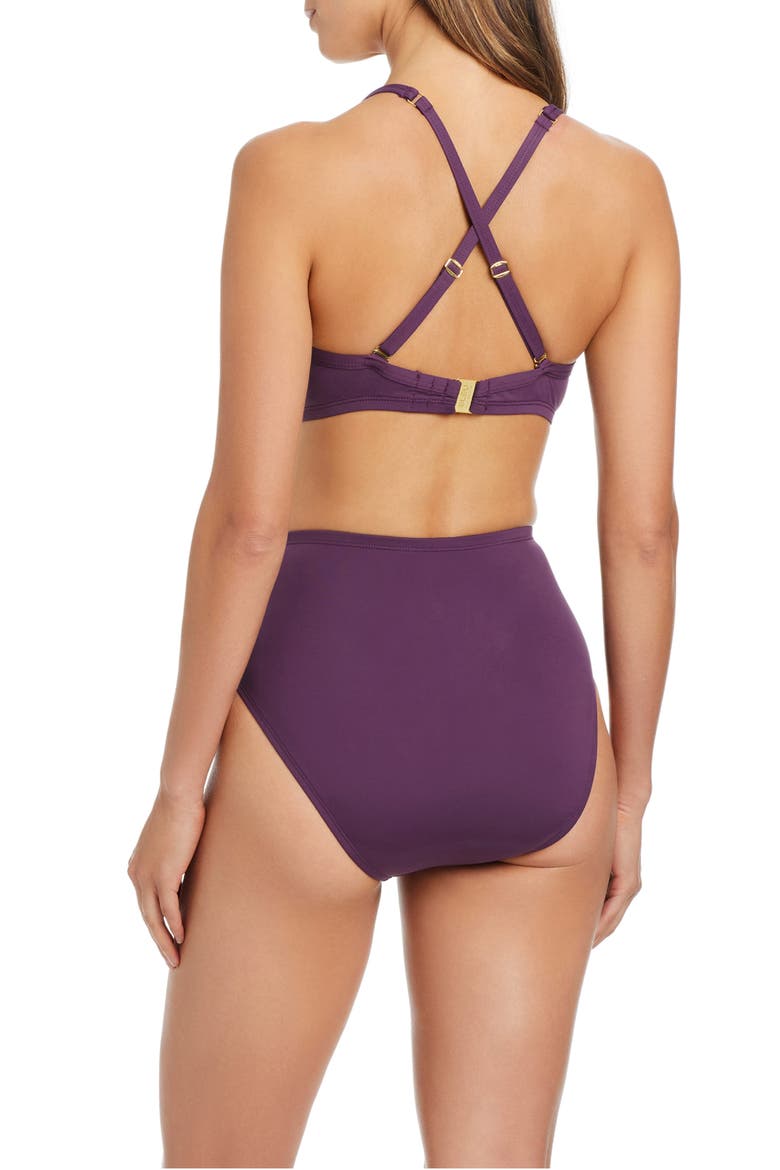 High Waist Bikini Bottoms, Alternate, color, GRENACHE