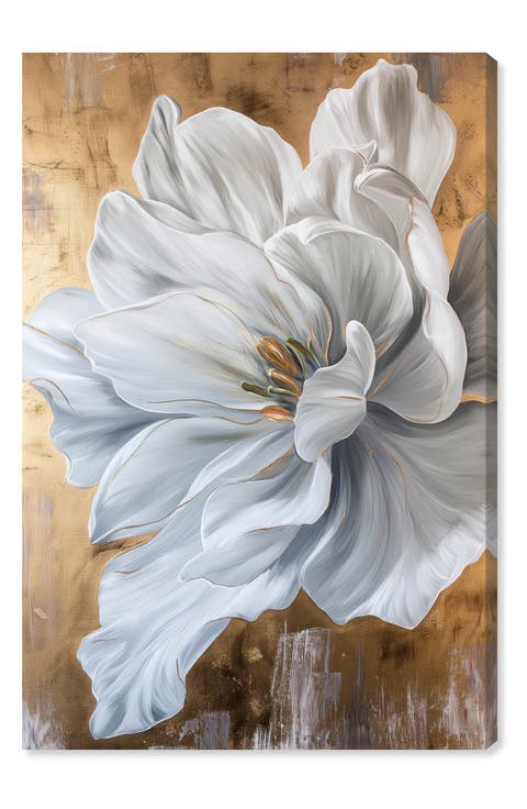 Bloom White Petals Canvas Wall Art