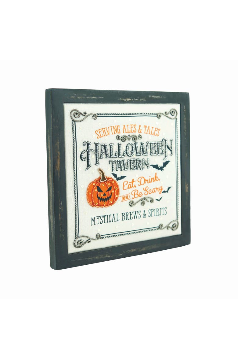 Decorative Hanging Art Halloween Tavern Shadow Box 10" x 10", Alternate, color, Black