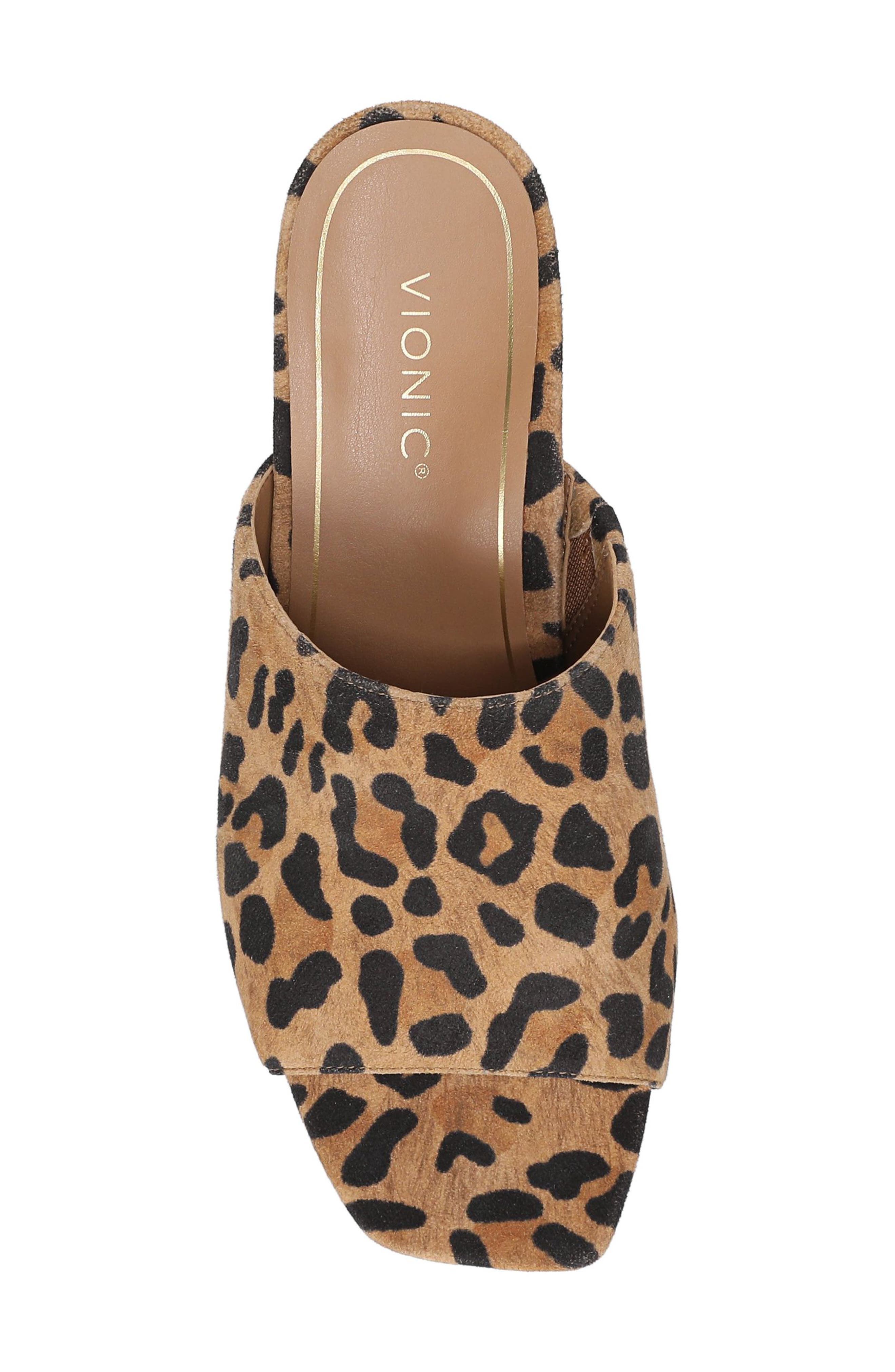 Vionic Charlie Slide Sandal, Alternate, color, Tan Leopard Haircalf