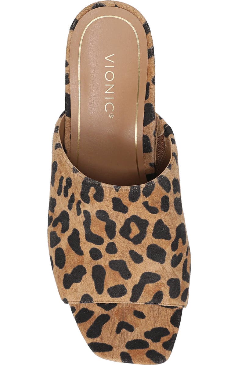 Vionic Charlie Slide Sandal, Alternate, color, Tan Leopard Haircalf