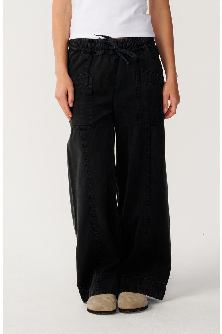 Bossa Nova Cotton Twill Drawstring Pants, Alternate, color, WASHED BLACK