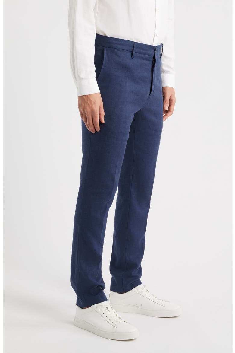 Aerolinen Linen Blend Chinos, Alternate, color, NAVY
