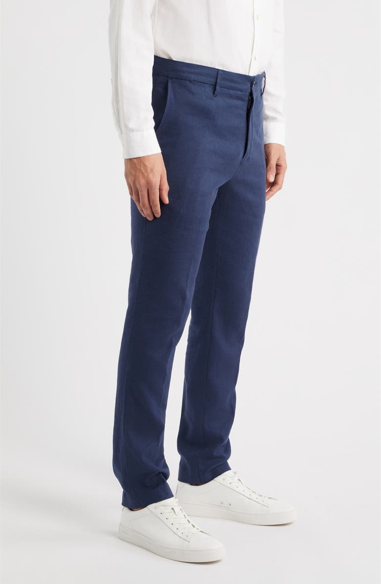 Bugatchi Aerolinen Linen Blend Chinos, Alternate, color, Navy