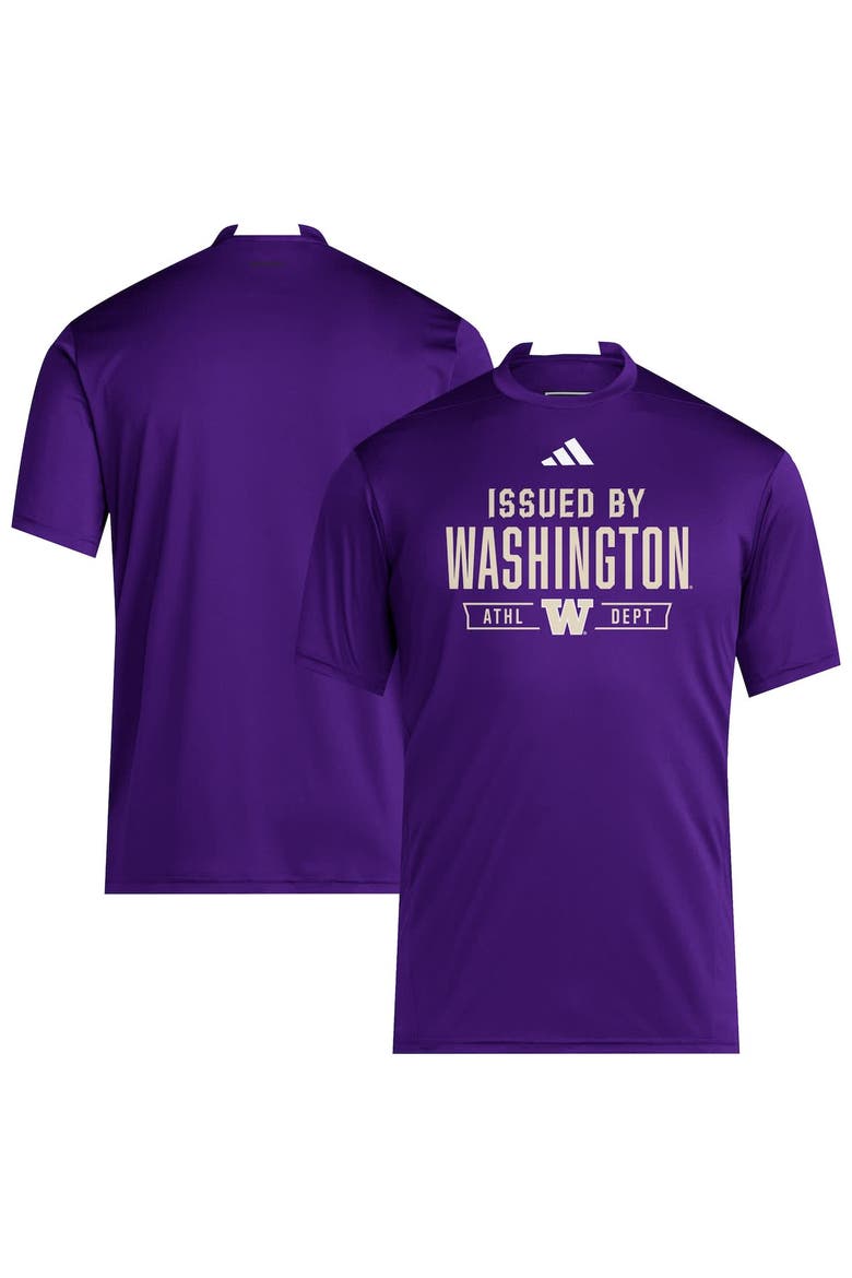 Men's adidas Purple Washington Huskies 2025 Training Performance Team T-Shirt, Alternate, color, Purple