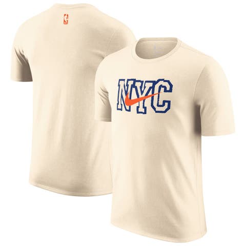 Men's Nike  Natural New York Knicks 2025/26 City Edition Remix Essential Logo T-Shirt