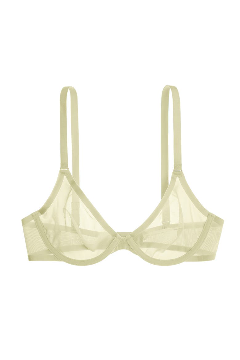 The Plunge Underwire Sheer Mesh Bra, Main, color, MEADOW