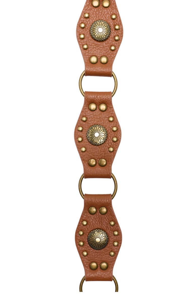 Hip Slung Concho Belt, Alternate, color, COGNAC