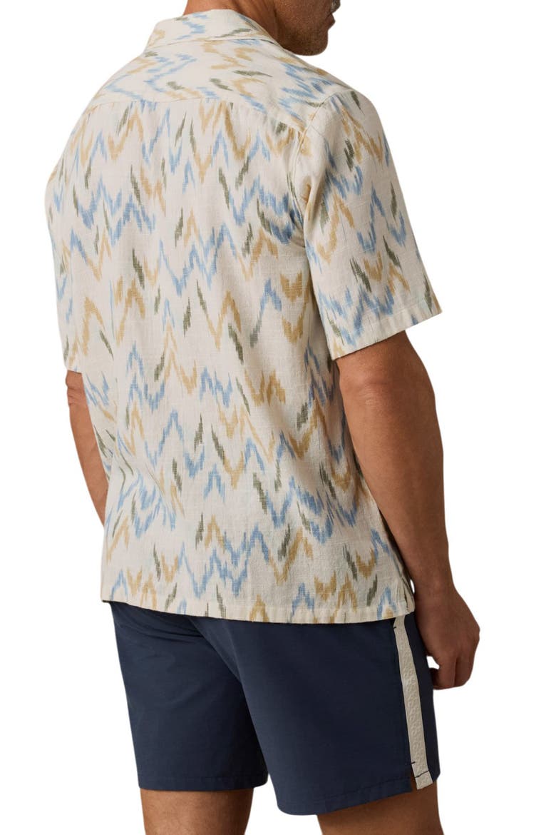 Organic Cotton Button-Up Camp Shirt, Alternate, color, BELLE ISLE IKAT