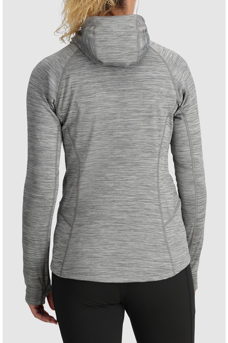 Vigor Grid Fleece Quarter Zip Hoodie, Alternate, color, GREY HEATHER