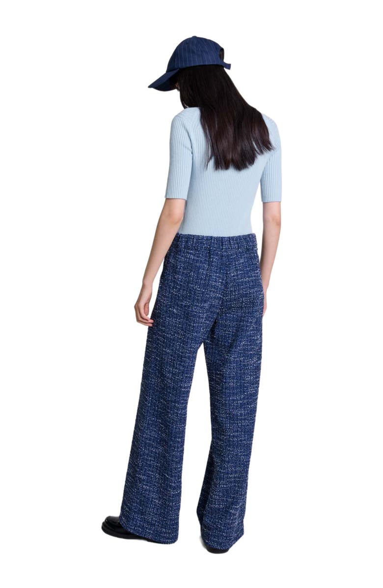 maje Wide-leg tweed trousers, Alternate, color,