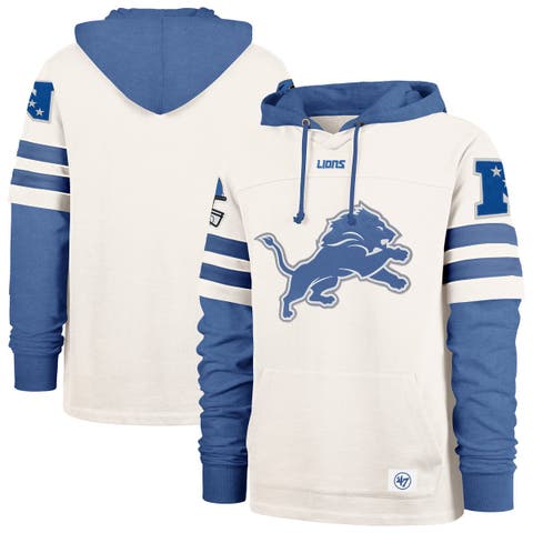 Men's '47  Cream Detroit Lions Split Zone Cornerback Duo Lacer Hoodie