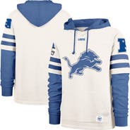 '47 Men's '47 Cream Detroit Lions Split Zone Cornerback Duo Lacer Hoodie