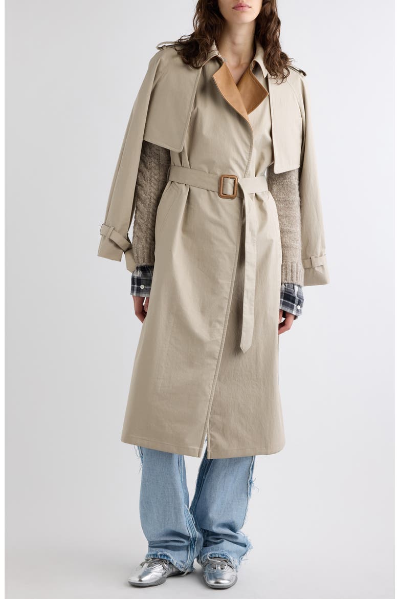 Ormesa Cotton Trench Coat, Alternate, color, LIGHT BEIGE