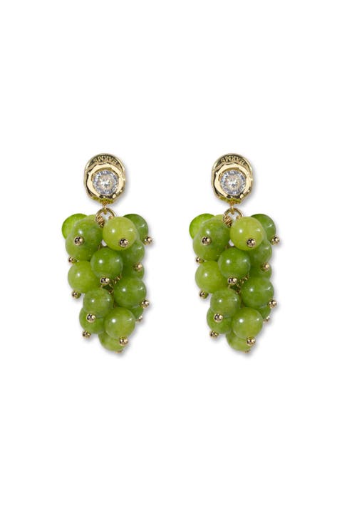 Olivia Cascade Cluster Peridot Bead Drop Earrings