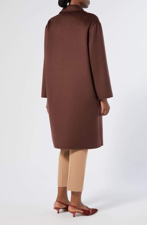 Marina Rinaldi Oche Double Breasted Wool Coat In Brown