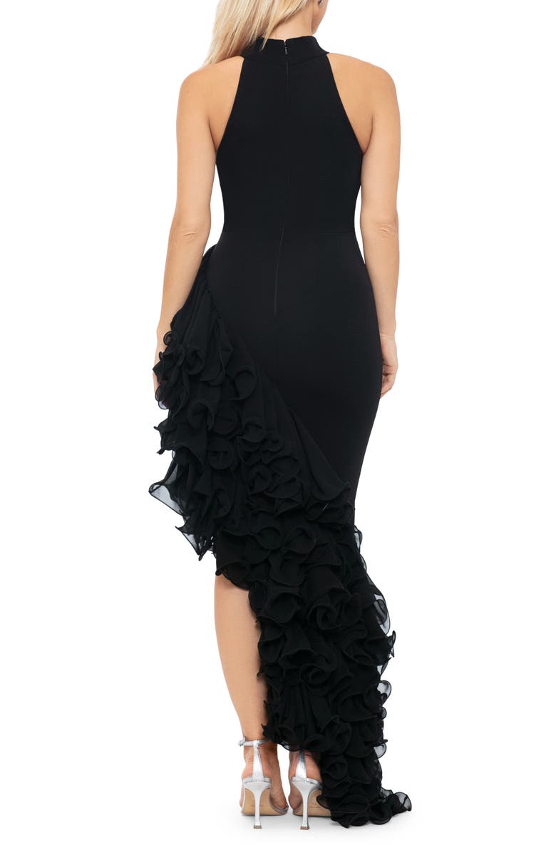 Betsy & Adam Ruffle Detail Asymmetric Body-Con Ponte Gown, Alternate, color, 