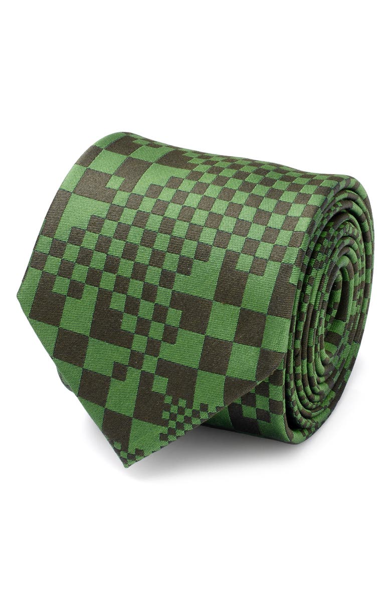 Cufflinks, Inc. Minecraft Hidden Creeper Silk Tie, Main, color, Green
