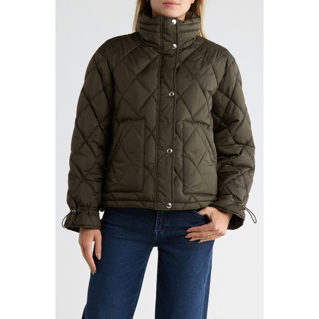 Sam Edelman Patch Pocket Quilted Jacket In Green