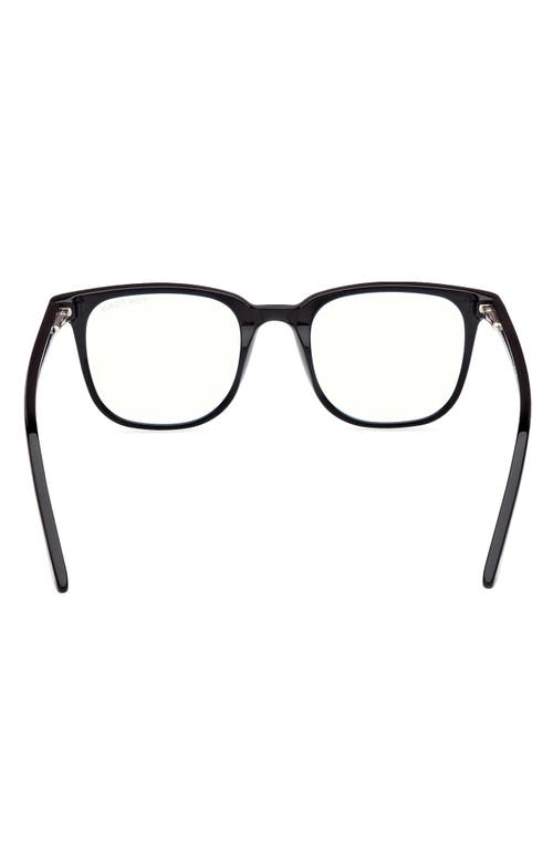 Tom Ford 50mm Square Blue Light Blocking Optical Glasses & Clip-on Sunglasses