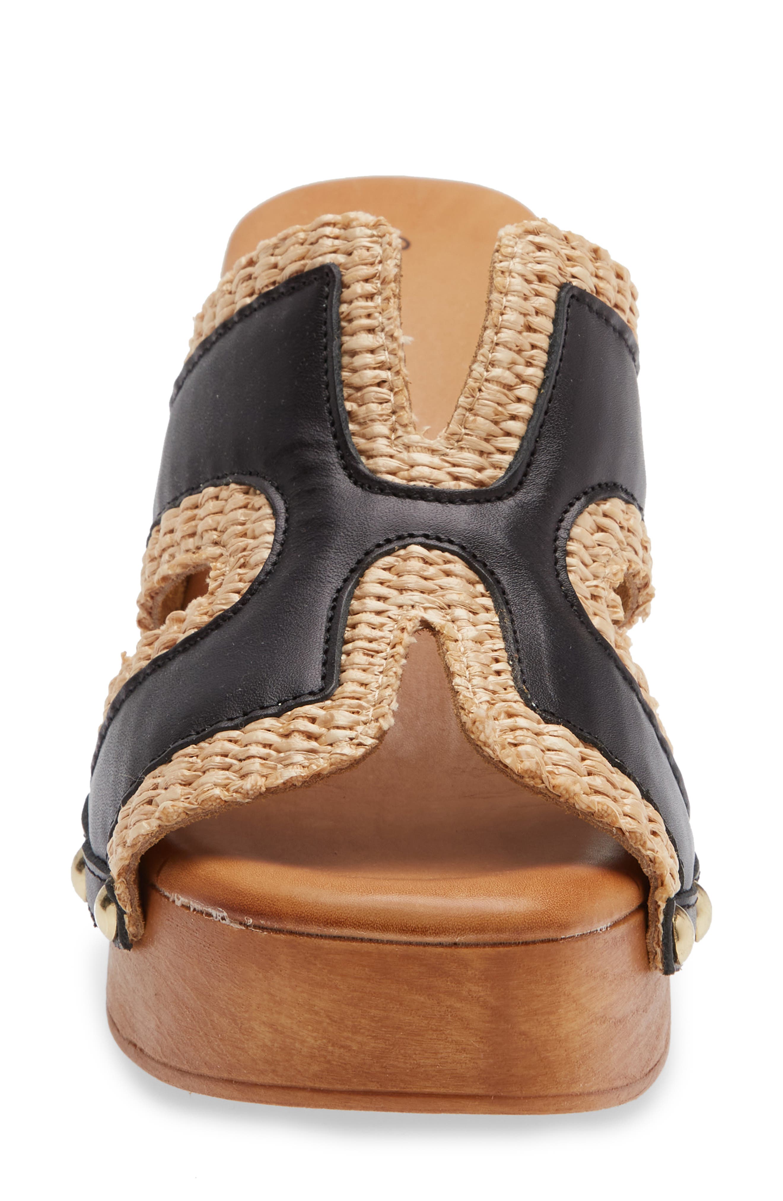 Chocolat Blu Mae Platform Sandal, Alternate, color, Black Leather-Raffia