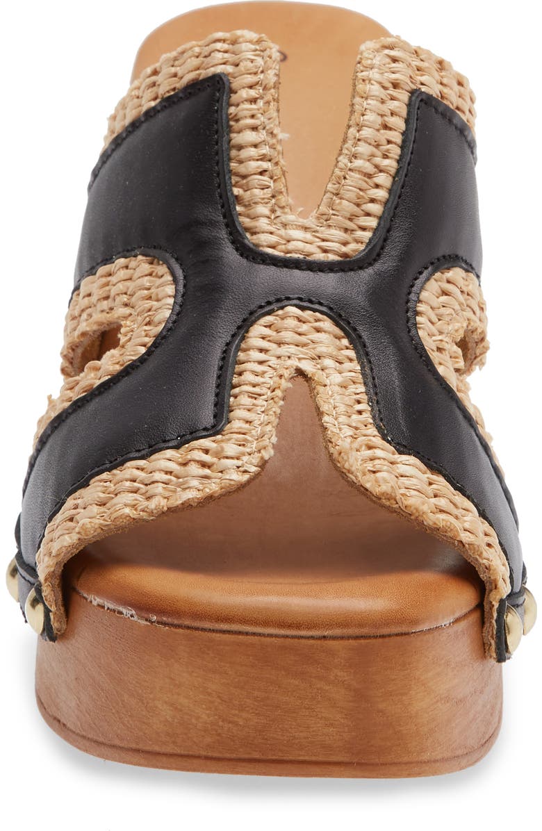 Chocolat Blu Mae Platform Sandal, Alternate, color, Black Leather-Raffia