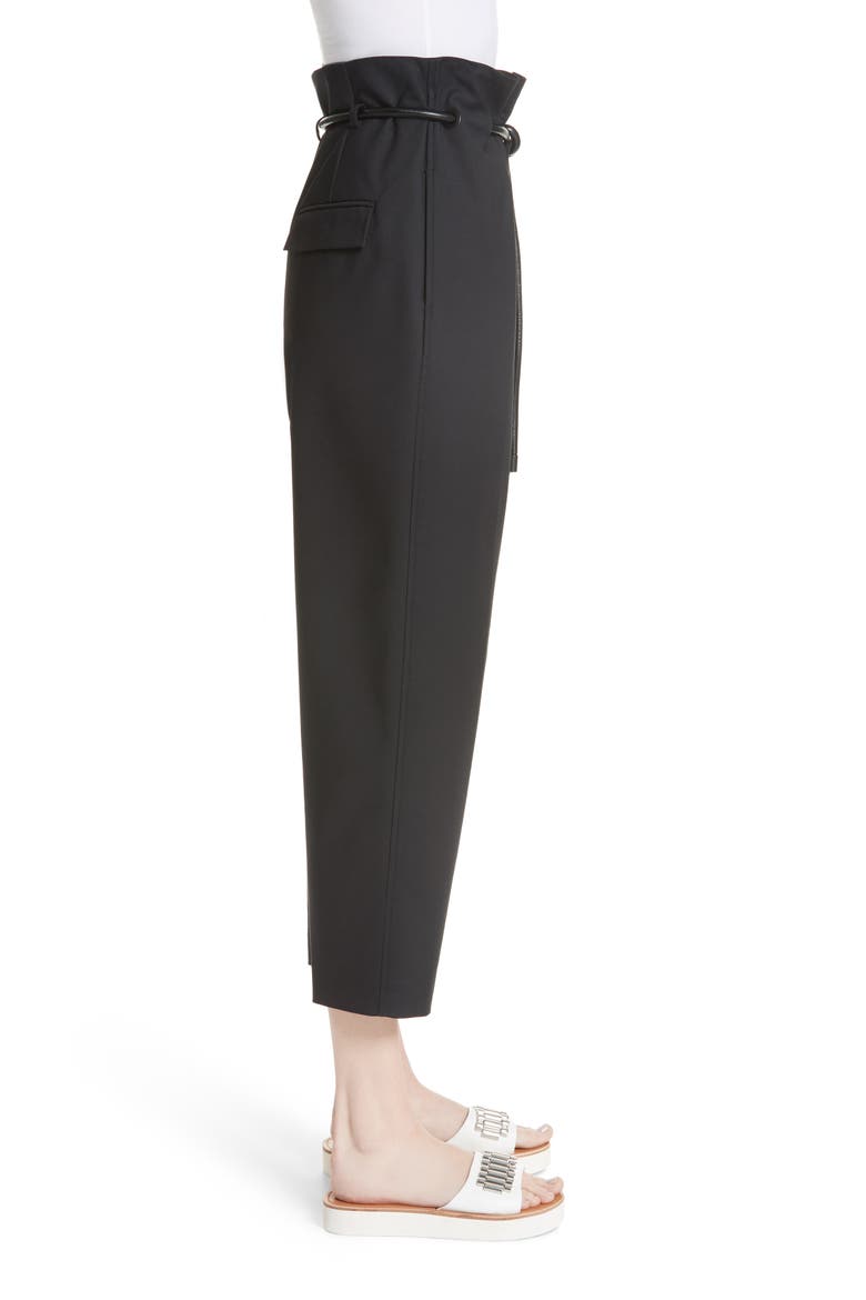 Origami Crop Flare Pants, Alternate, color, BLACK