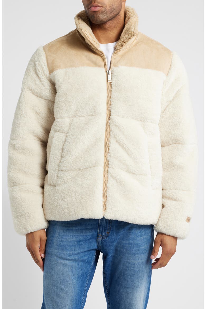 Emette UGGfluff Puffer Jacket, Main, color, NATURAL / SAND