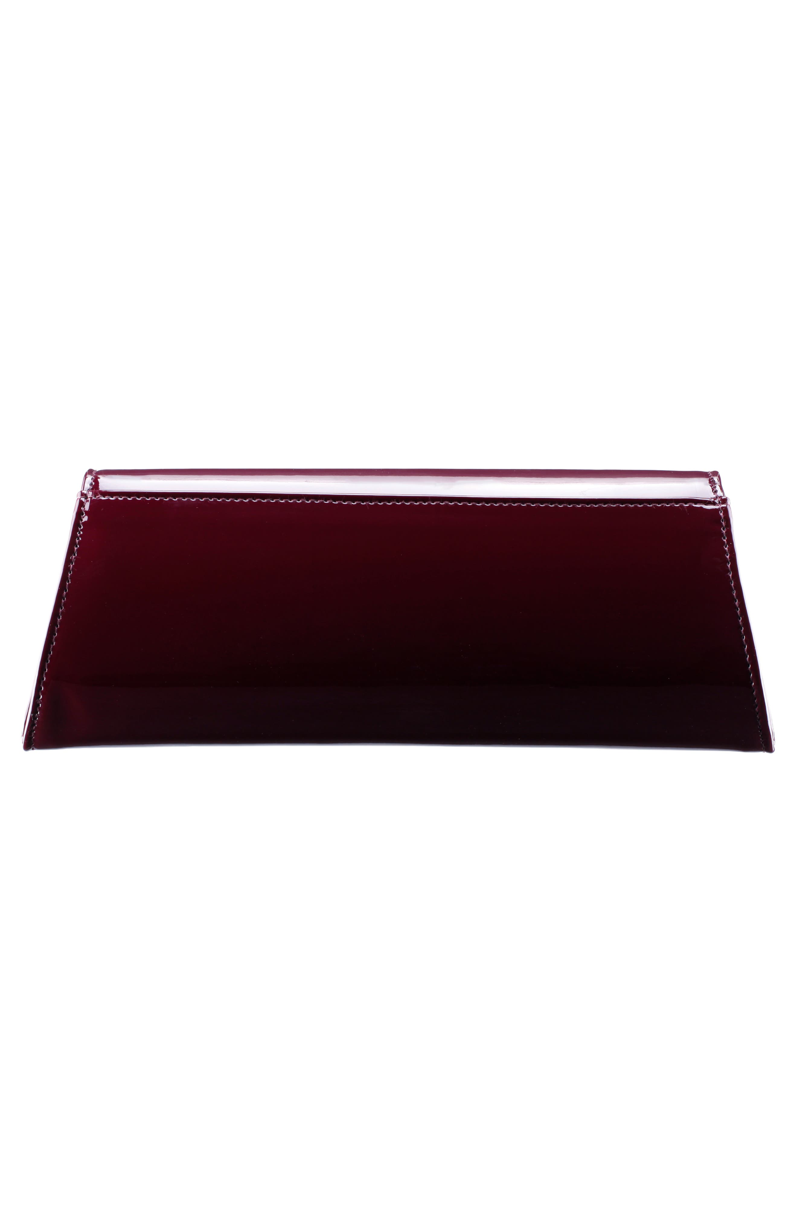 Zoey Faux Leather Clutch, Alternate, color, BORDEAUX