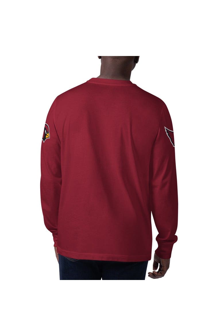 Men's Starter Cardinal Arizona Cardinals Clutch Hit Long Sleeve T-Shirt, Alternate, color, Cardinal