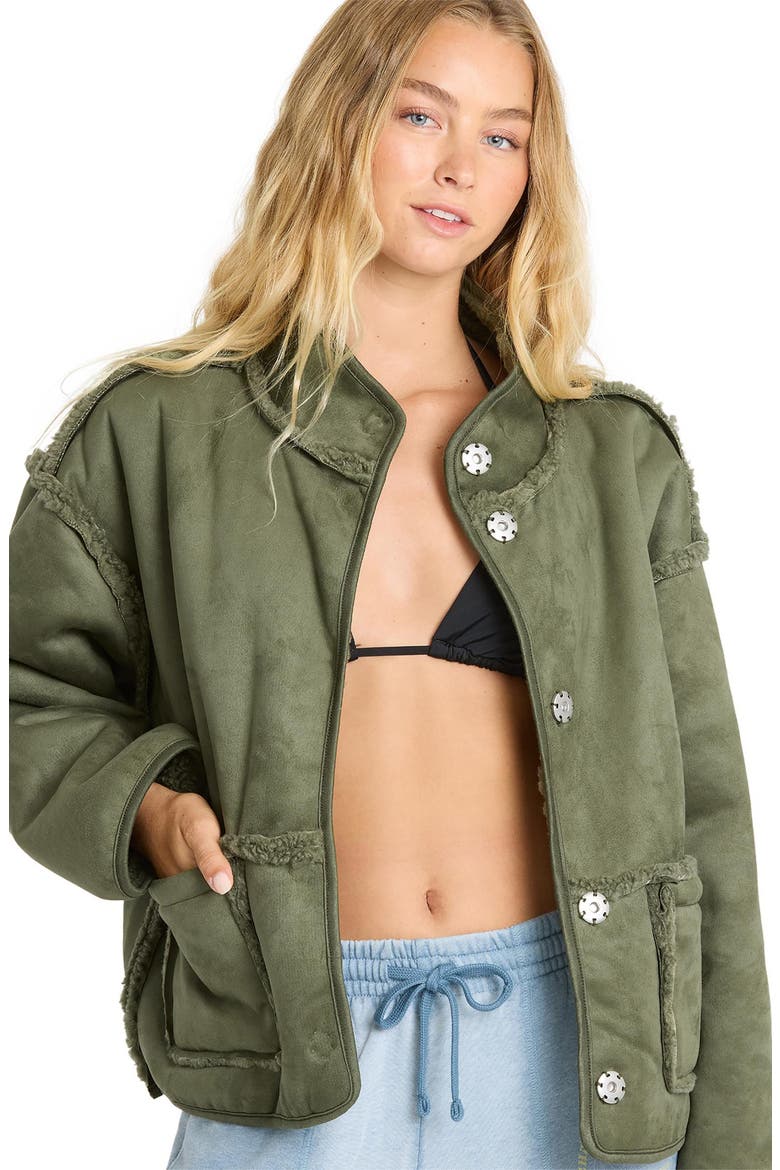 Camper Reversible High-Pile Fleece Jacket, Alternate, color, CANTEEN