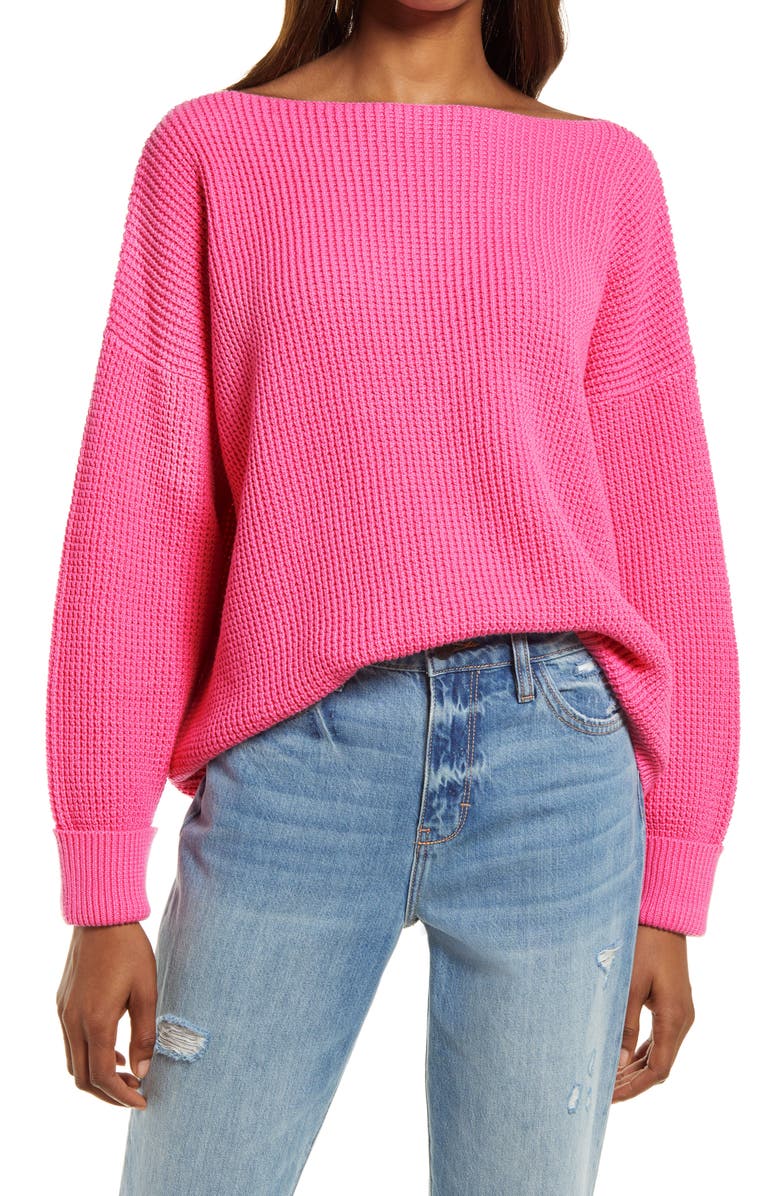 French Connection Millie Mozart Waffle Knit Sweater, Main, color, 
