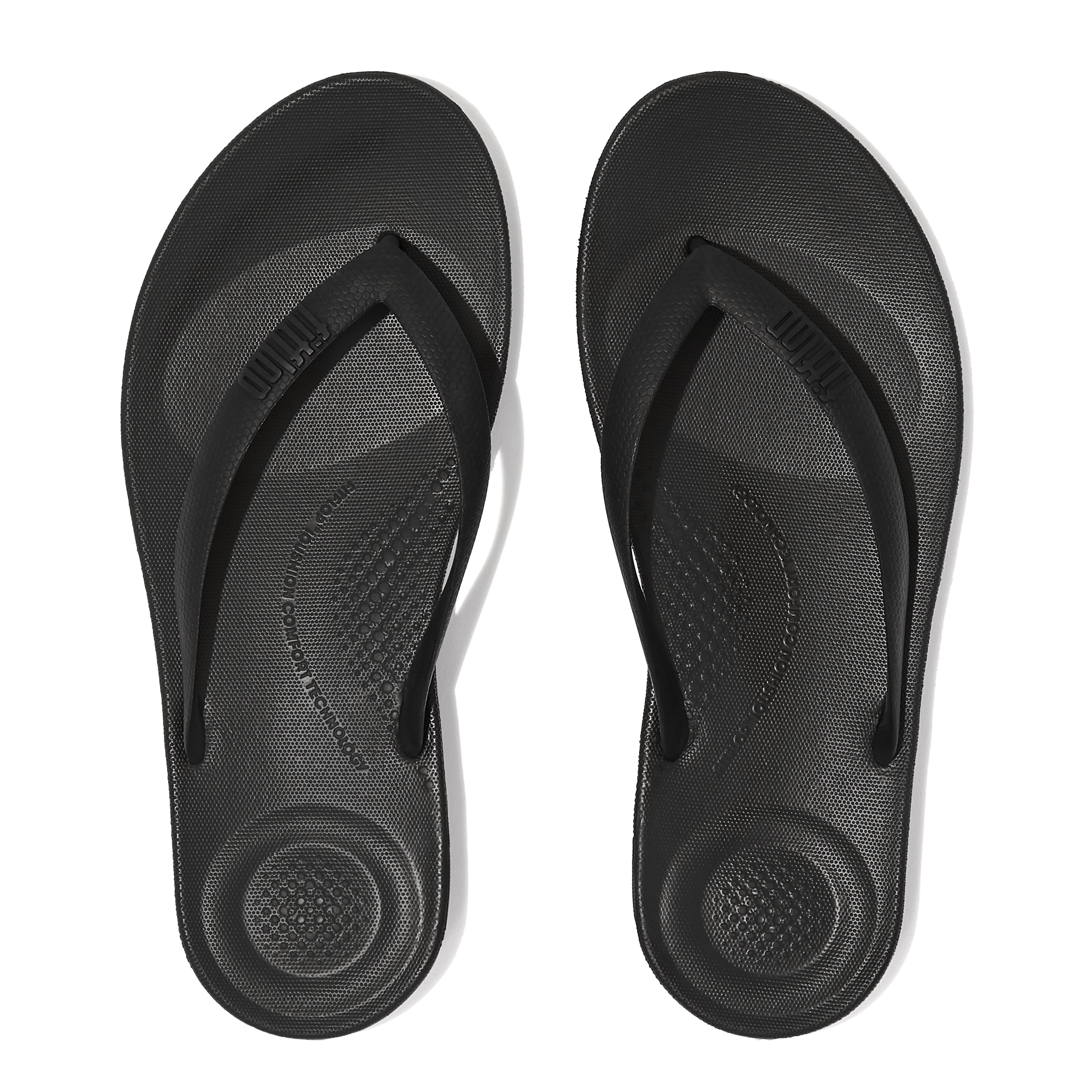 FitFlop Iqushion ergonomic flip-flops, Alternate, color, Black