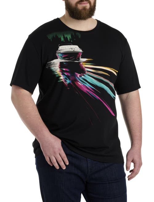 Robert Graham Dxl Big & Tall Night Voyage Graphic Tee In Black