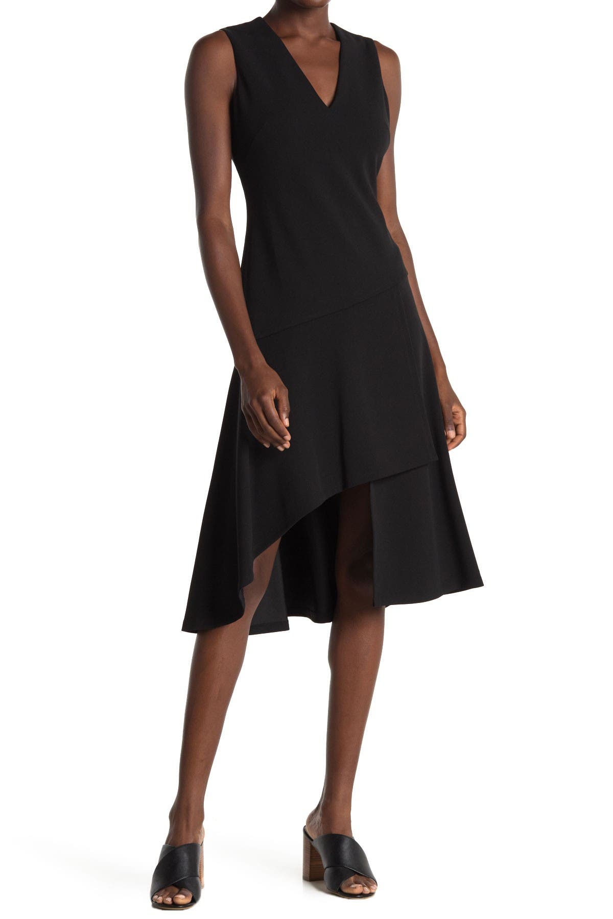 Vince Camuto Asymmetrical Hem Scuba Crepe Dress