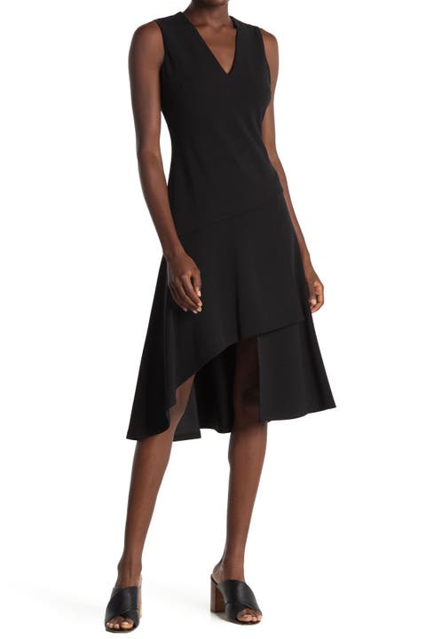 Asymmetrical Hem Scuba Crepe Dress