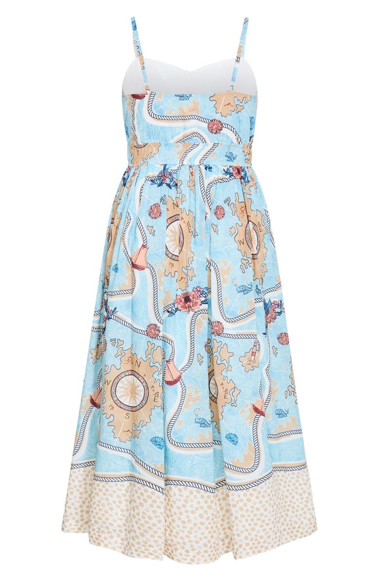 City Chic Voyage Print Maxi Dress, Alternate, color, Voyage Bdr