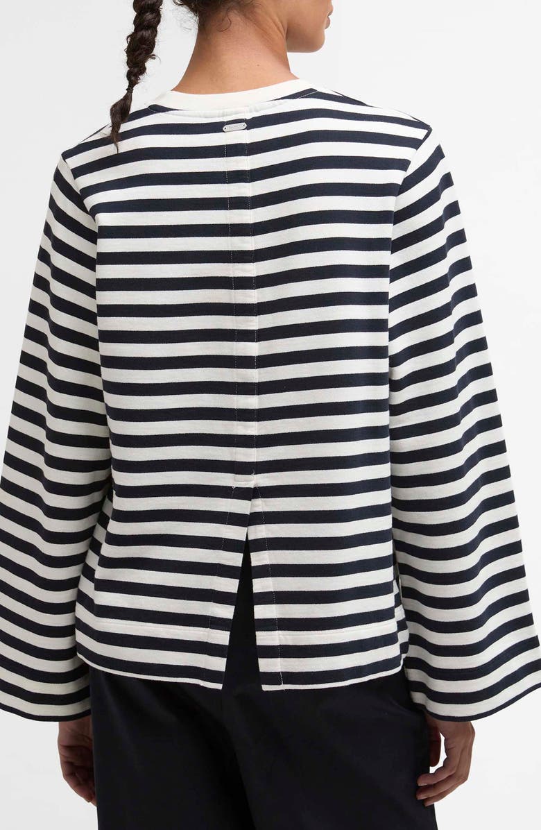 Barbour Layla Stripe Sweatshirt, Alternate, color, Cloud/ Dark Navy Stripe