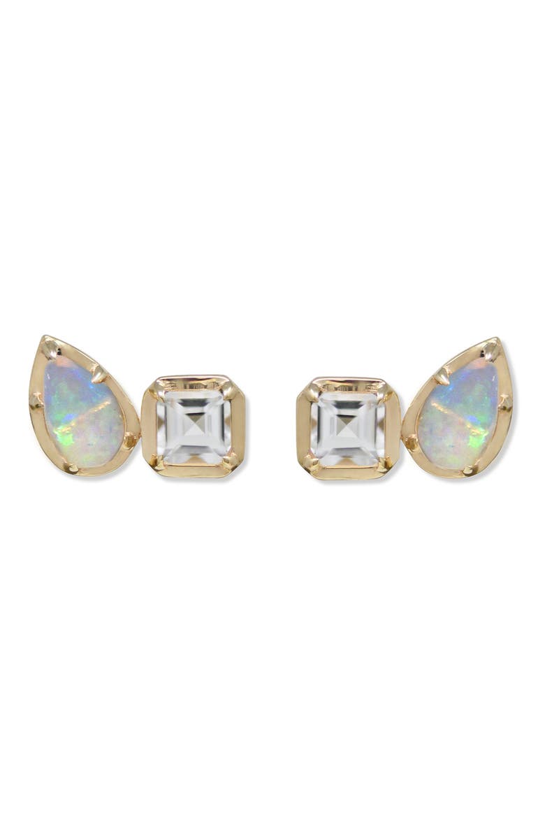 Melia Toi et Moi Stud Earrings, Main, color, YELLOW GOLD