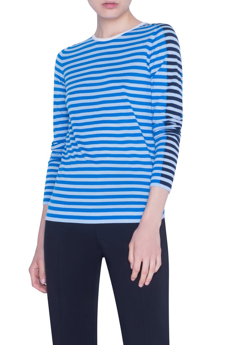 Akris punto Multicolor Stripe Merino Wool Sweater, Main, color, 