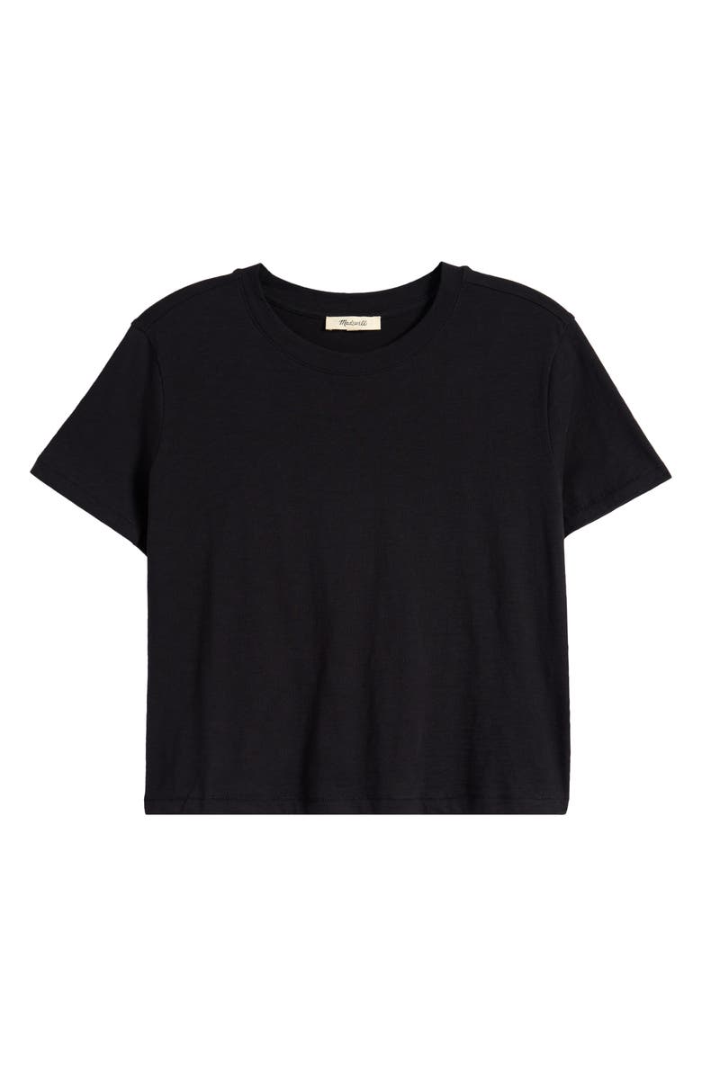 Madewell Boxy Crop Cotton Slub T-Shirt, Alternate, color, Jet Black