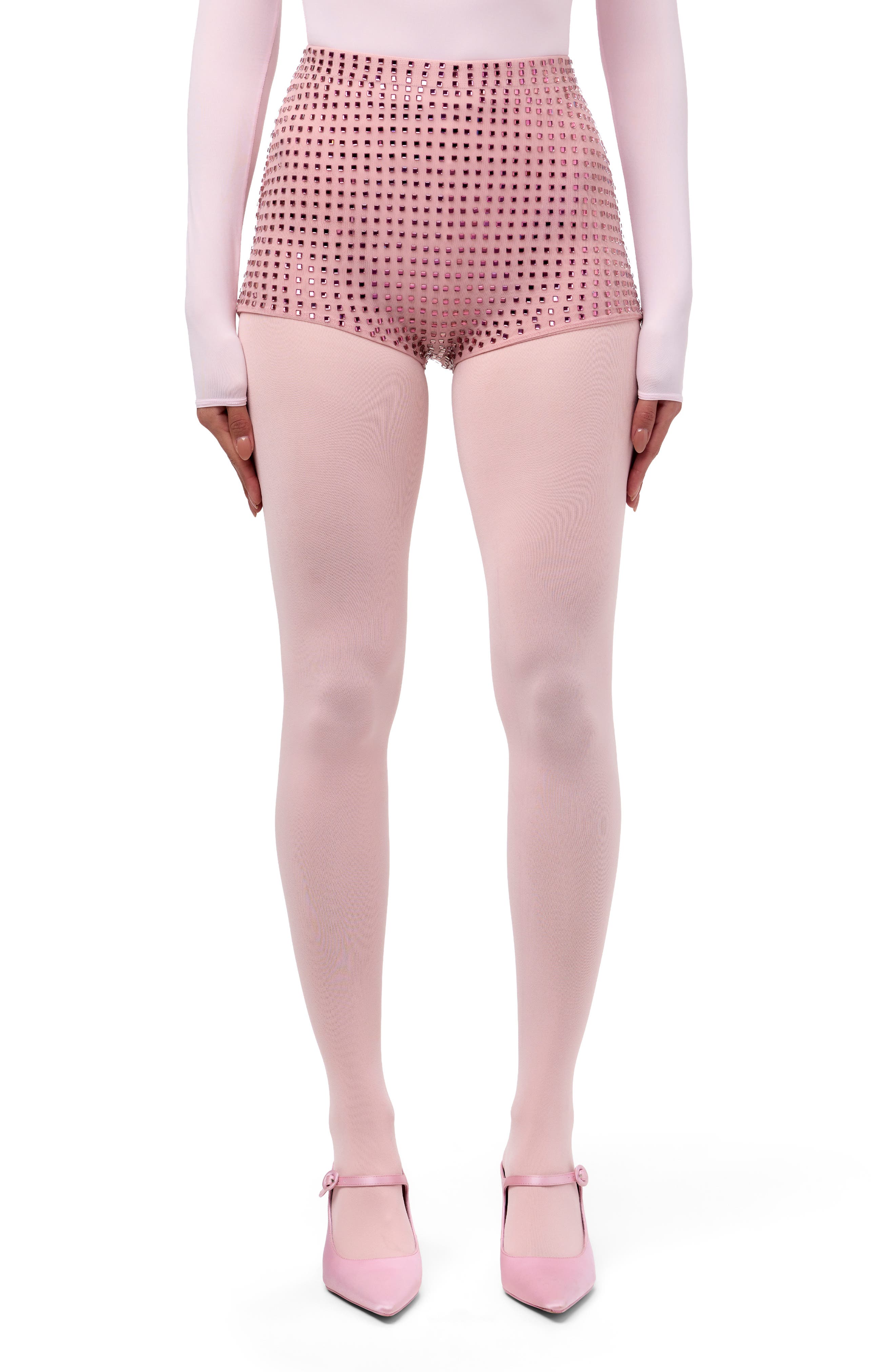 Naked Wardrobe Crystal Studded Shorts