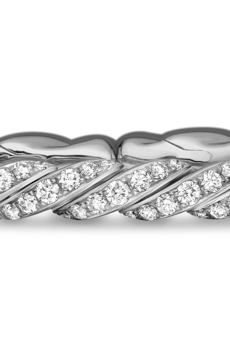 David Yurman Paveflex Bracelet with Diamonds in White Gold, 5mm, Alternate, color, Silver
