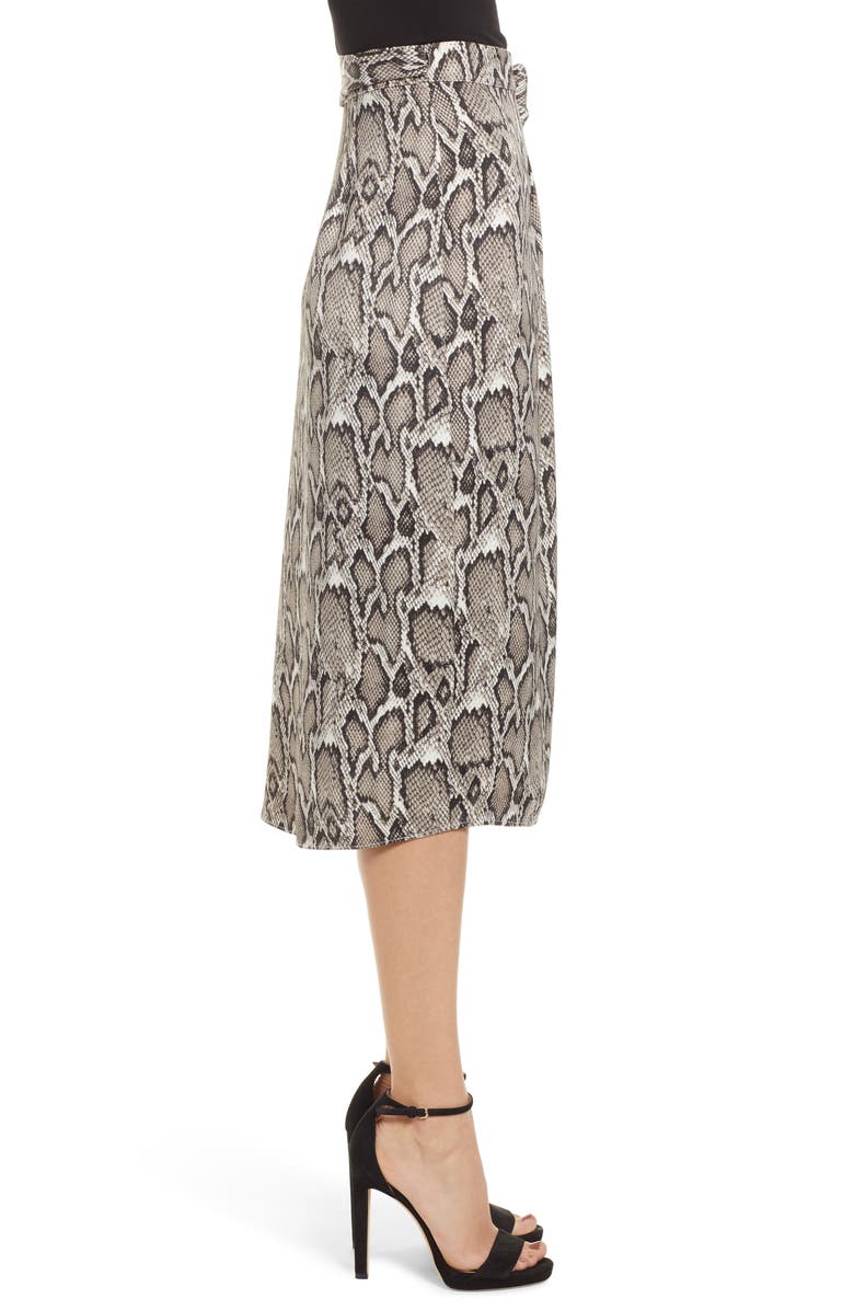 AFRM Savvy Snakeskin Print Wrap Skirt, Alternate, color, 