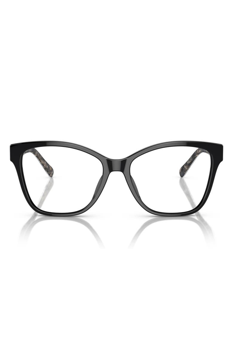 COACH 50mm Square Optical Glasses, Main, color, Black / Demo Lens