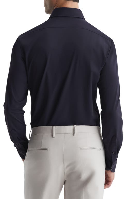 Reiss Voyager Stretch Performance Solid Regular Fit Button Down Travel Shirt In Blue
