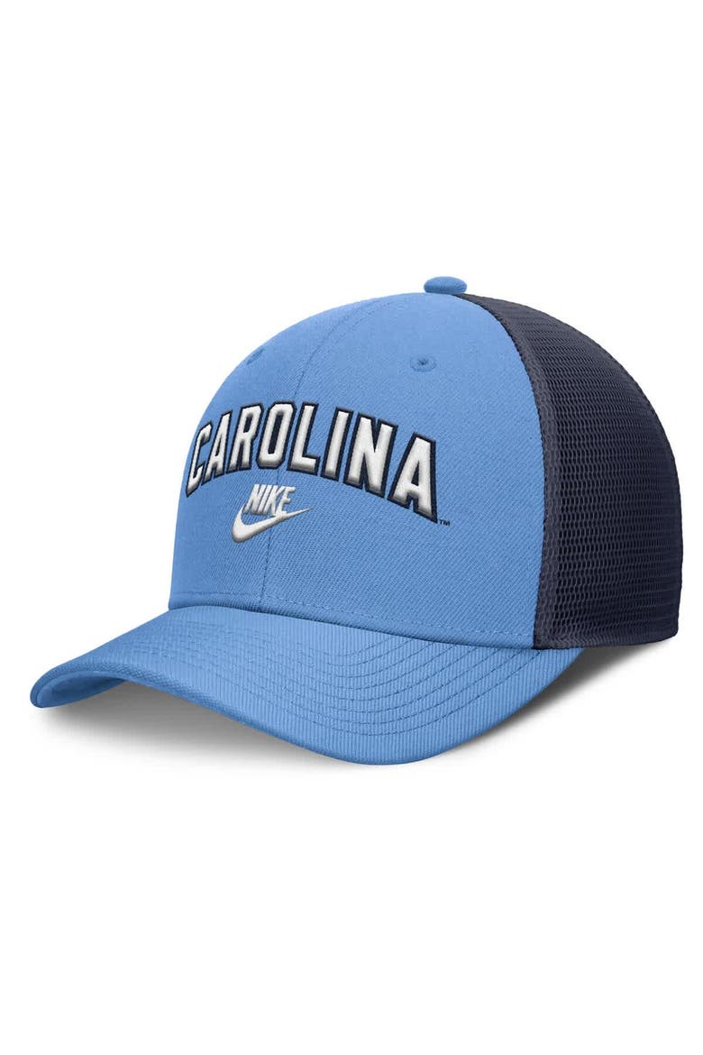 Men's Nike Carolina Blue/Navy North Carolina Tar Heels Legacy Arch Rise Performance Trucker Adjustable Hat, Main, color, Light Blue