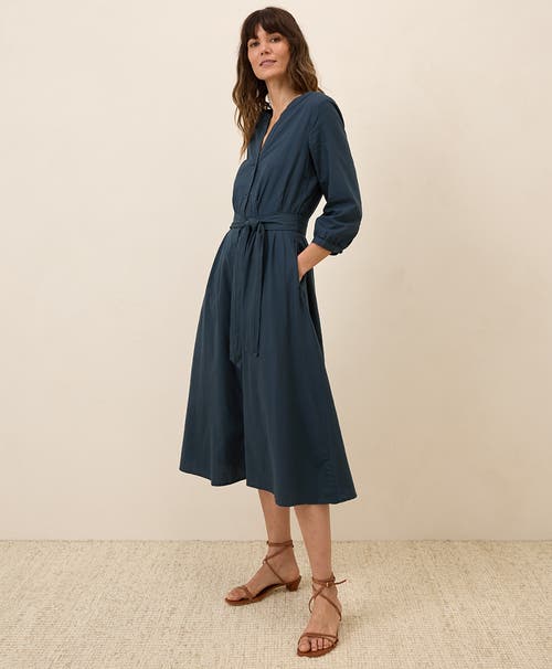 Pact Organic Cotton Sunset Lightweight Cotton Easy Dress In Midnight Blue