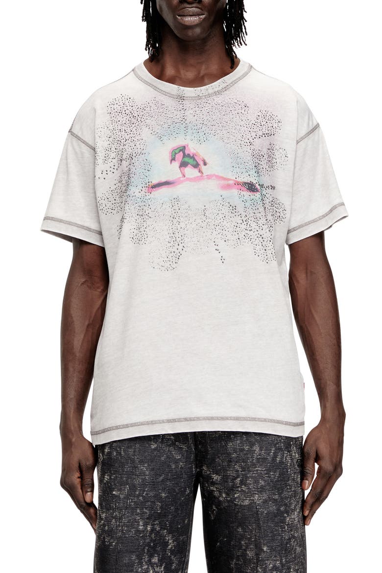 T-Norm Rhinestone Embellished Cotton Graphic T-Shirt, Main, color, GREY