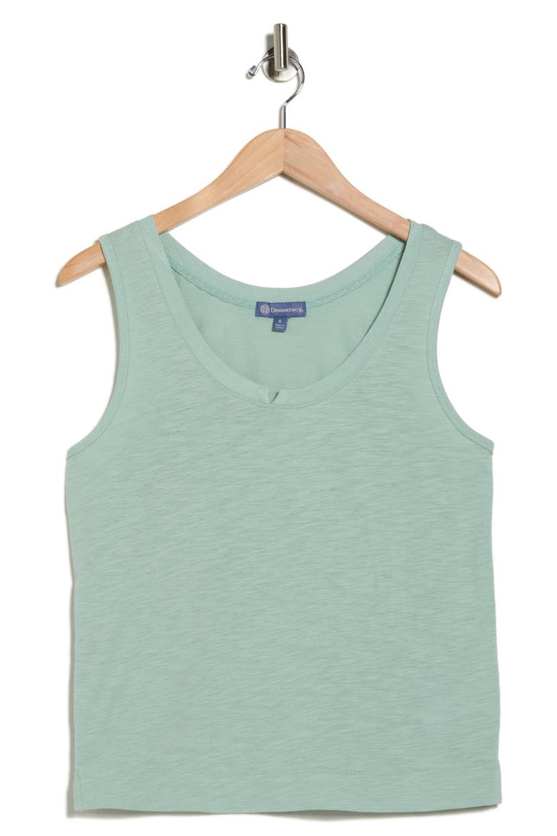 Notched Scoop Neck Tank Top, Alternate, color, MARBLE